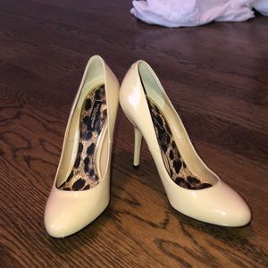 Cream designer heels never worn
